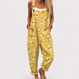 Soft Yellow Jumpsuit with Bee Pattern
