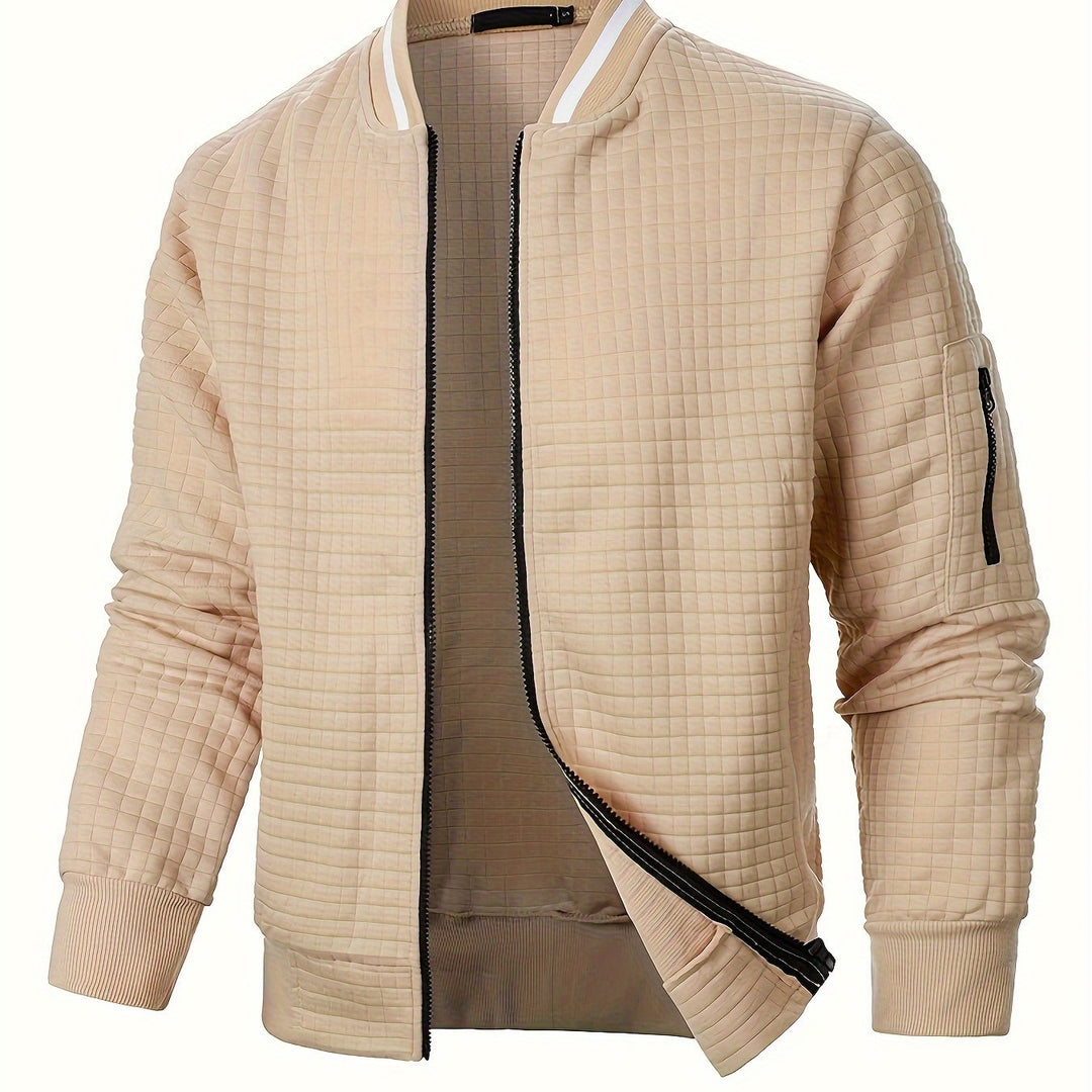 Marcus | Textured Stand-Collar Bomber Jacket