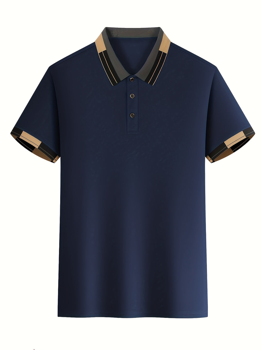Whitmore | Men's Jacquard Collar Navy Polo