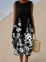 Josie | Floral Sleeveless Midi Dress