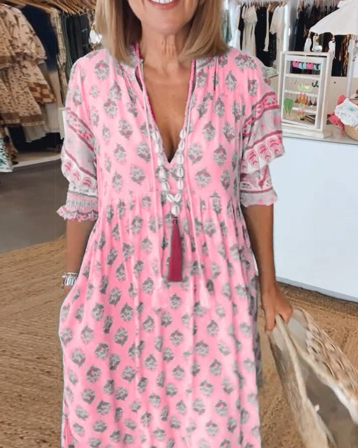 Bianca | Breezy Floral V-Neck Dress