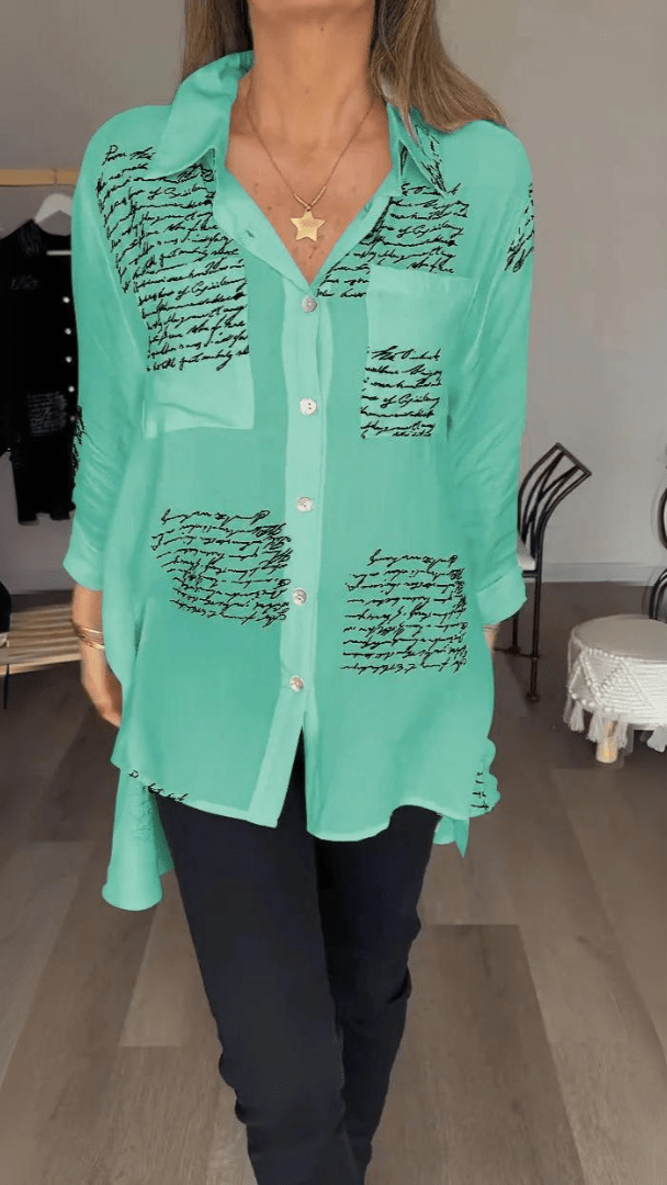 Sabine | Relaxed Script-Print Shirt