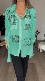 Sabine | Relaxed Script-Print Shirt