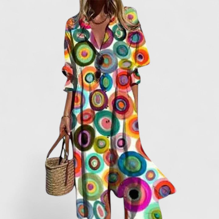 Thea | Artful Boho Maxi Dress