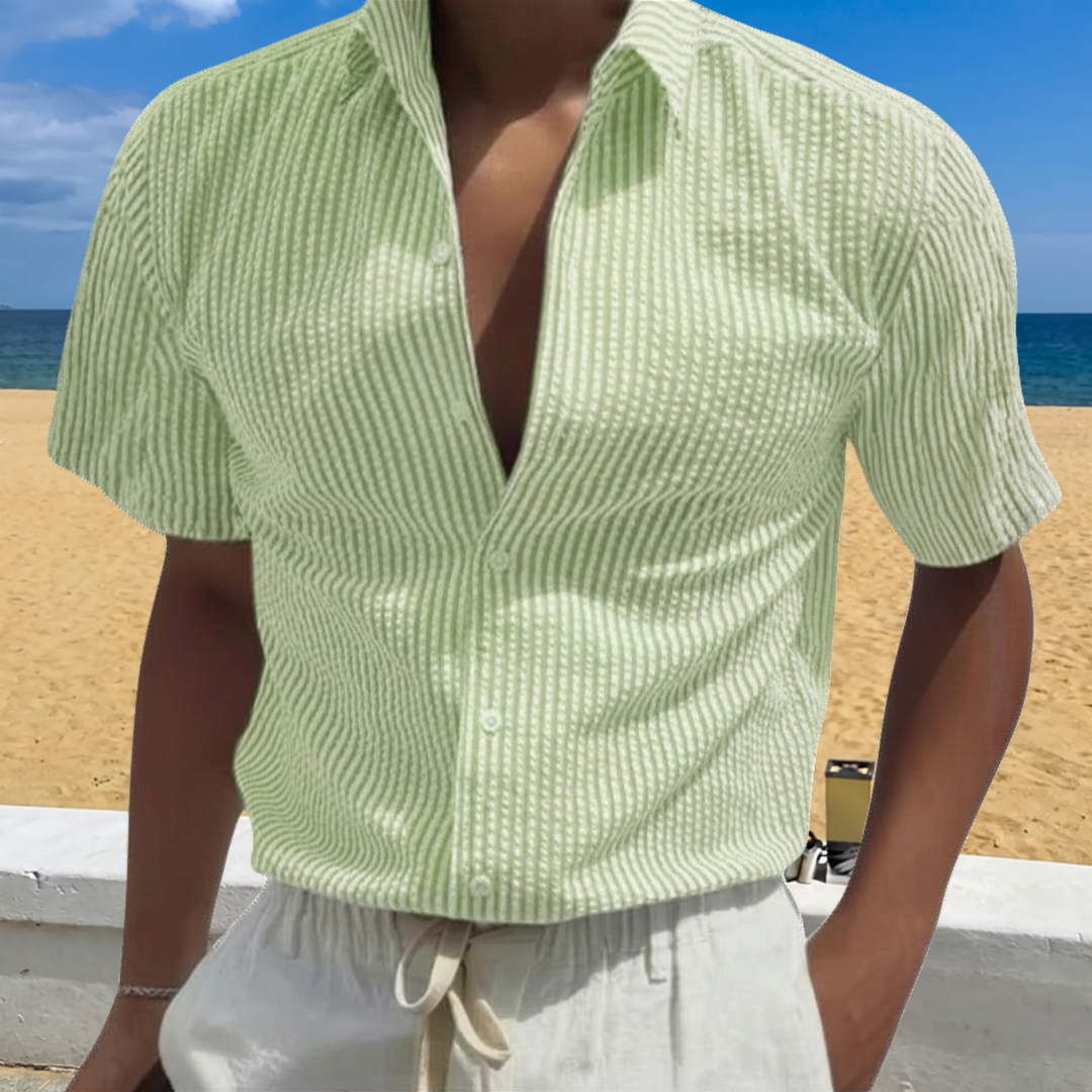 Dean | Men's Textured Stripe Short Sleeve Summer Shirt
