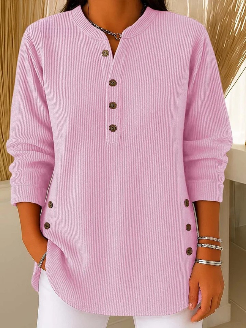 Roxanne | Button-Front Henley Tunic