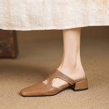 Brielle | Square-Toe Heeled Mules