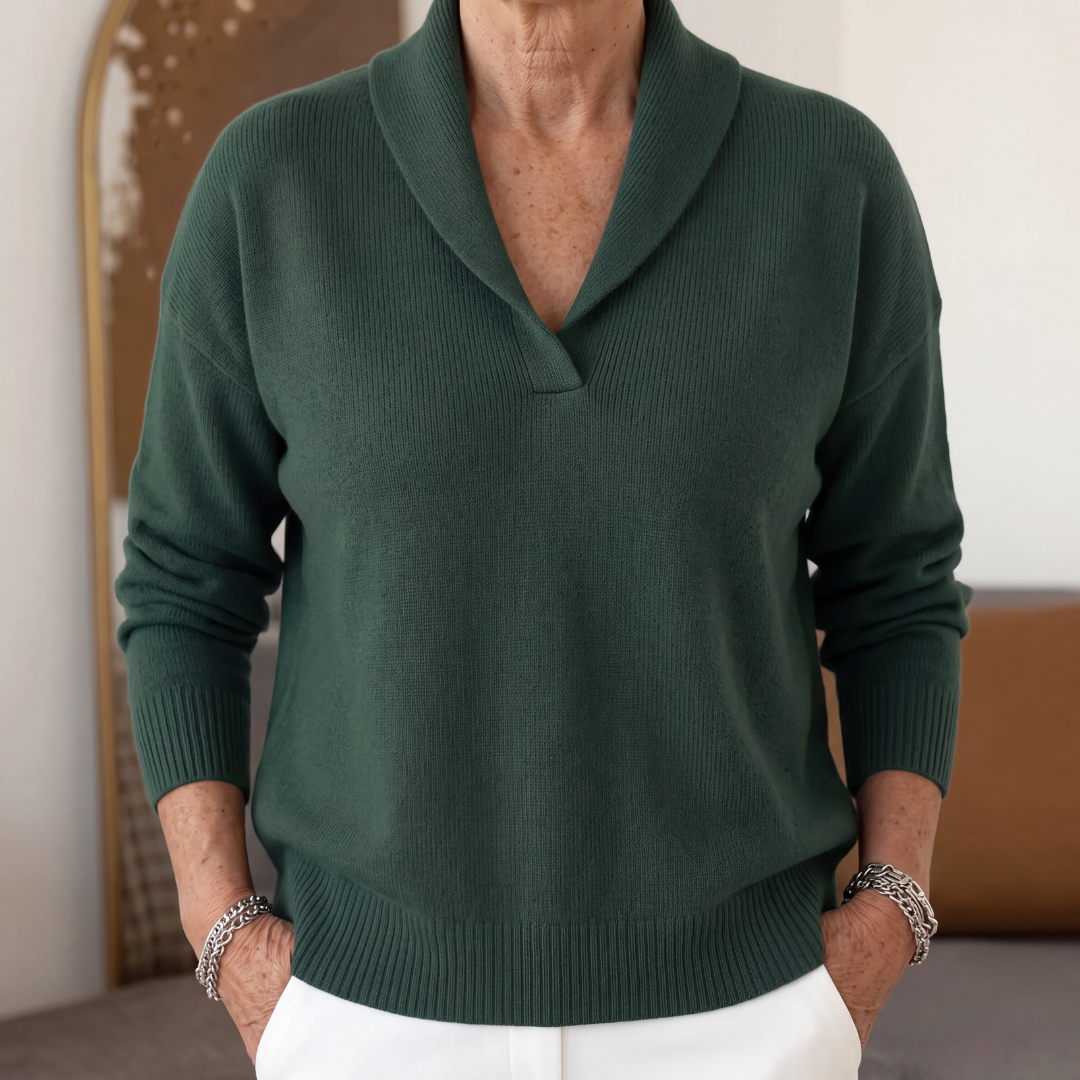 Cecile | Relaxed Shawl-Collar Sweater