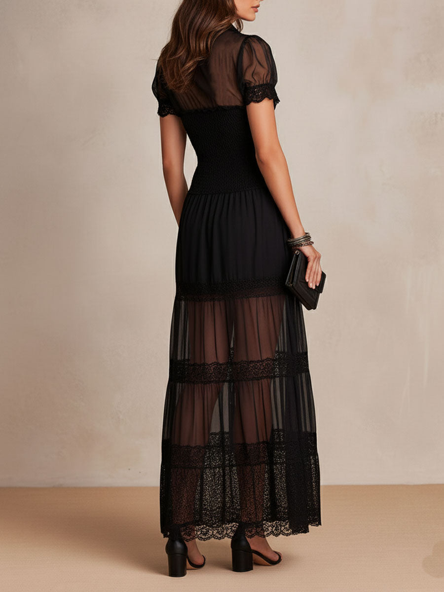 Prudence | Elegant Scalloped Maxi Dress