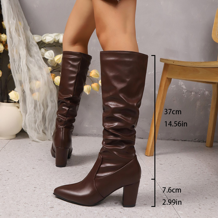 Selma | Ruched Knee-High Boots