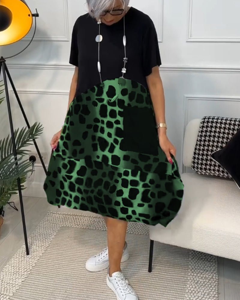 Marnie | Contrast Print Midi Dress
