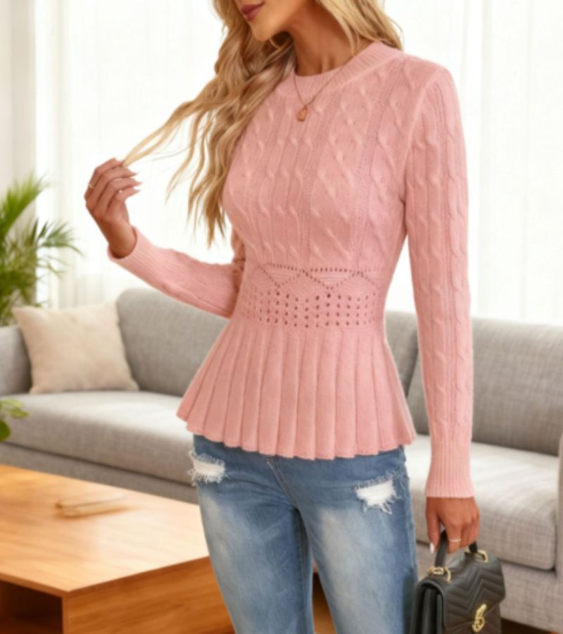 Lorenza | Textured Peplum Sweater