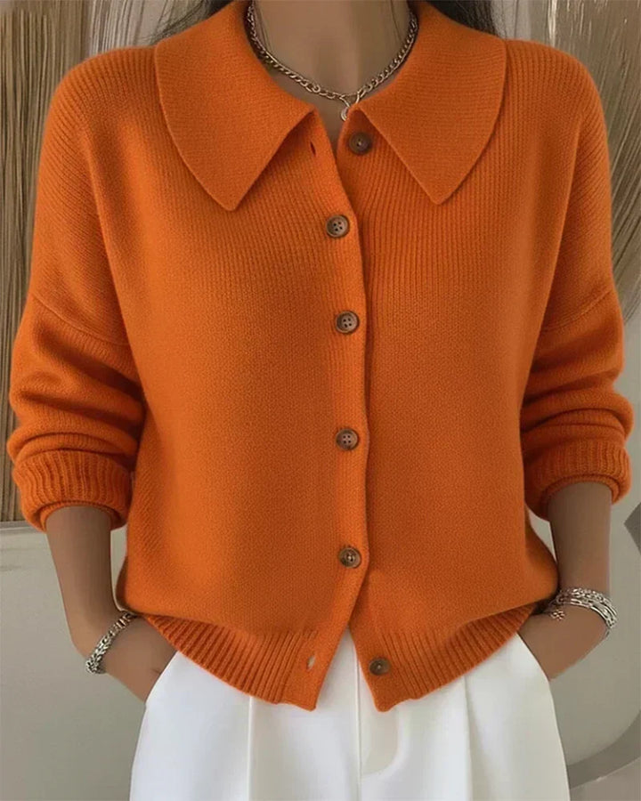 Thalia | Button-Front Collar Cardigan