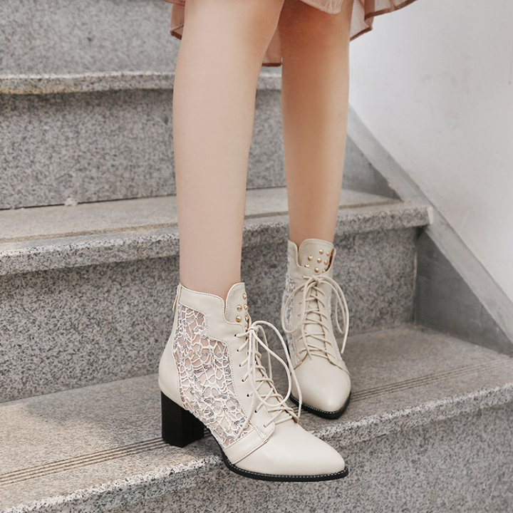 Eliana | Lace-Up Heeled Ankle Boots