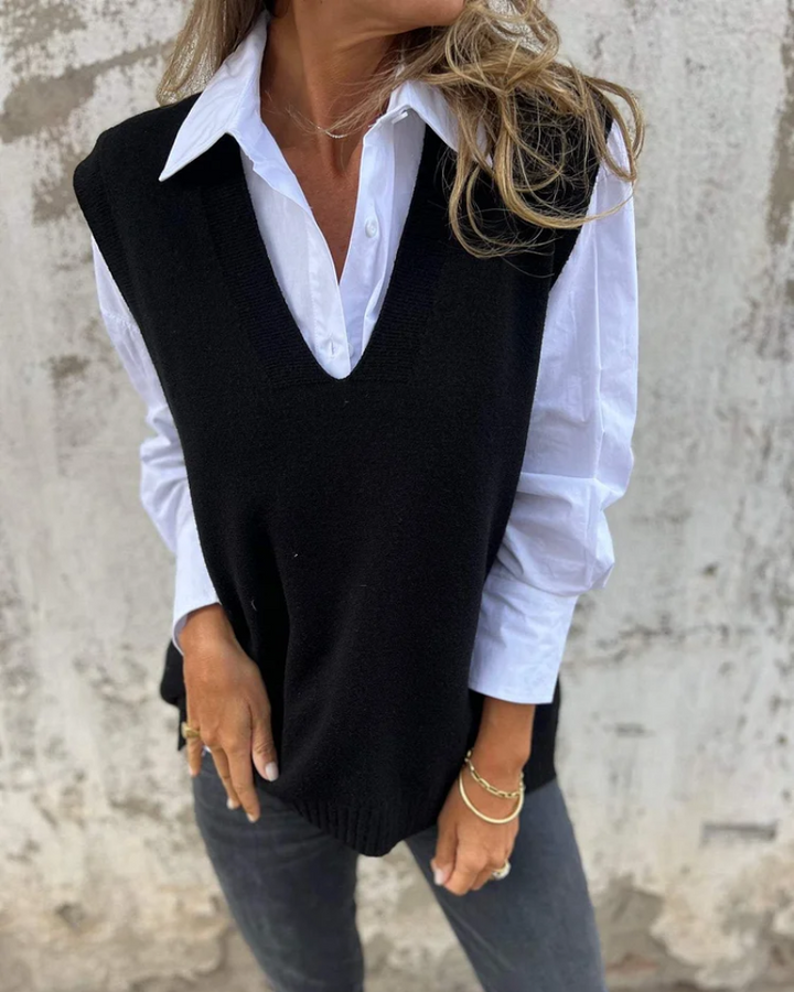 Blythe | Relaxed V-Neck Sweater Vest