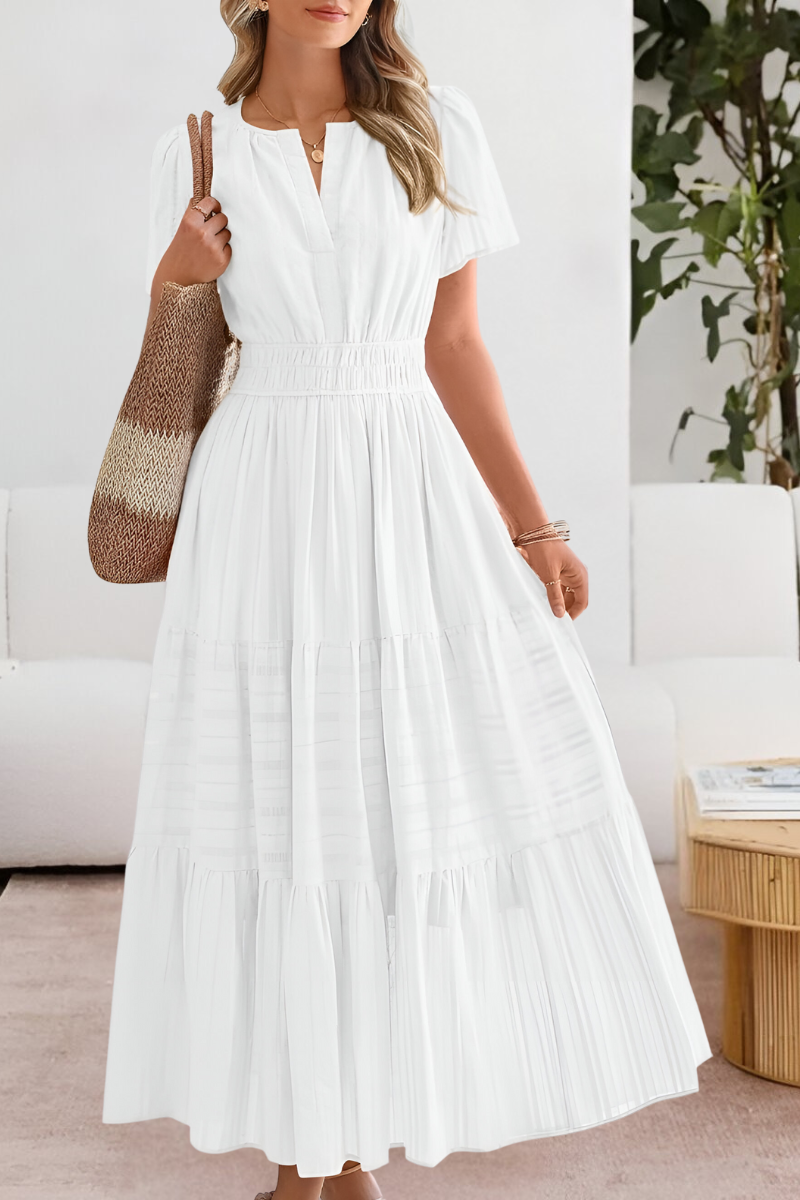 Harper | Tiered Flutter-Sleeve Maxi Dress