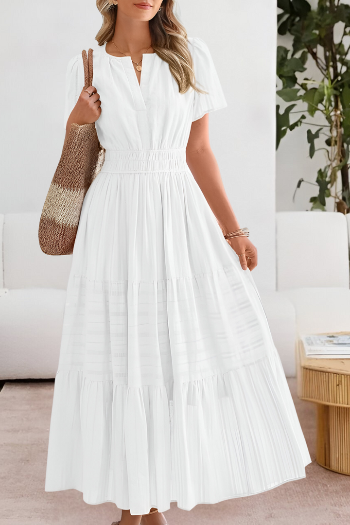 Harper | Tiered Flutter-Sleeve Maxi Dress