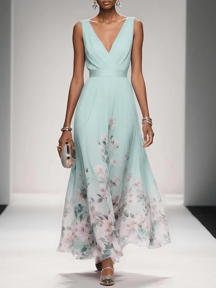 Roselle | Floral V-Neck Maxi Dress
