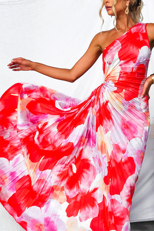 Valentina | Pleated One-Shoulder Maxi Dress