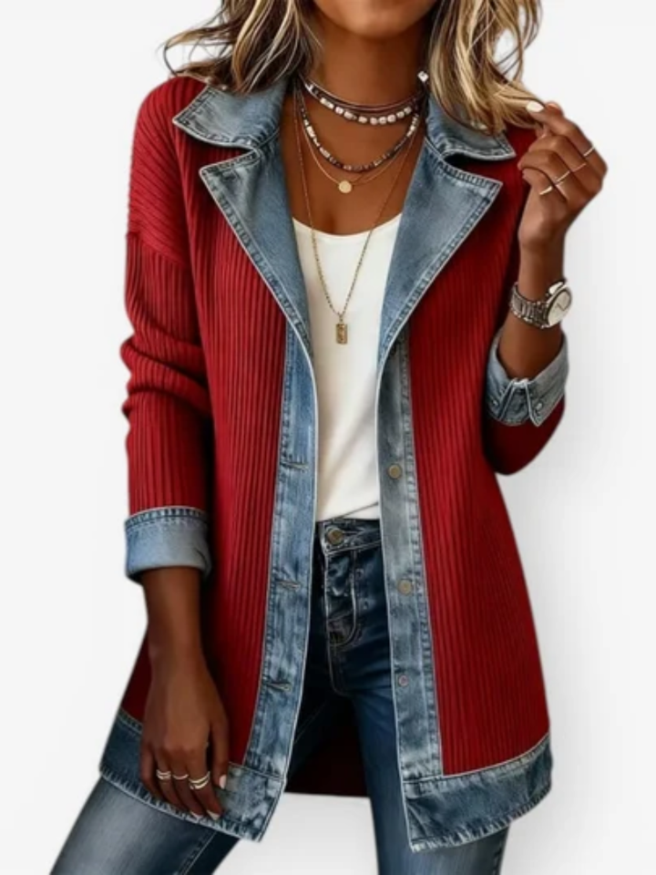 Elaina | Textured Contrast Jacket