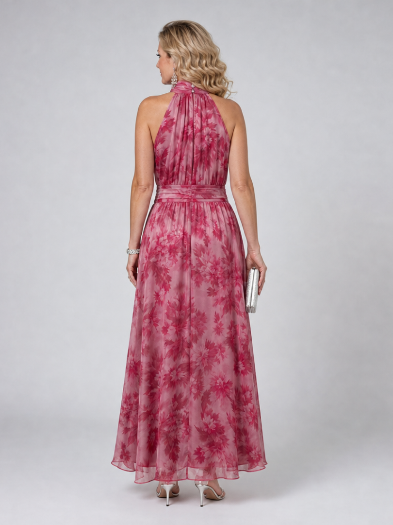 Eliza | Elegant Halter Neck Maxi Dress