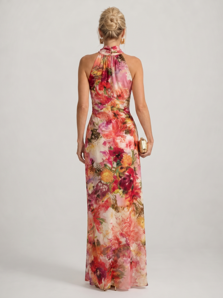 Vanessa | Halter Neck Floral Maxi Dress