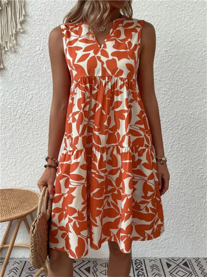 Gemma | Botanical Tiered Sleeveless Dress