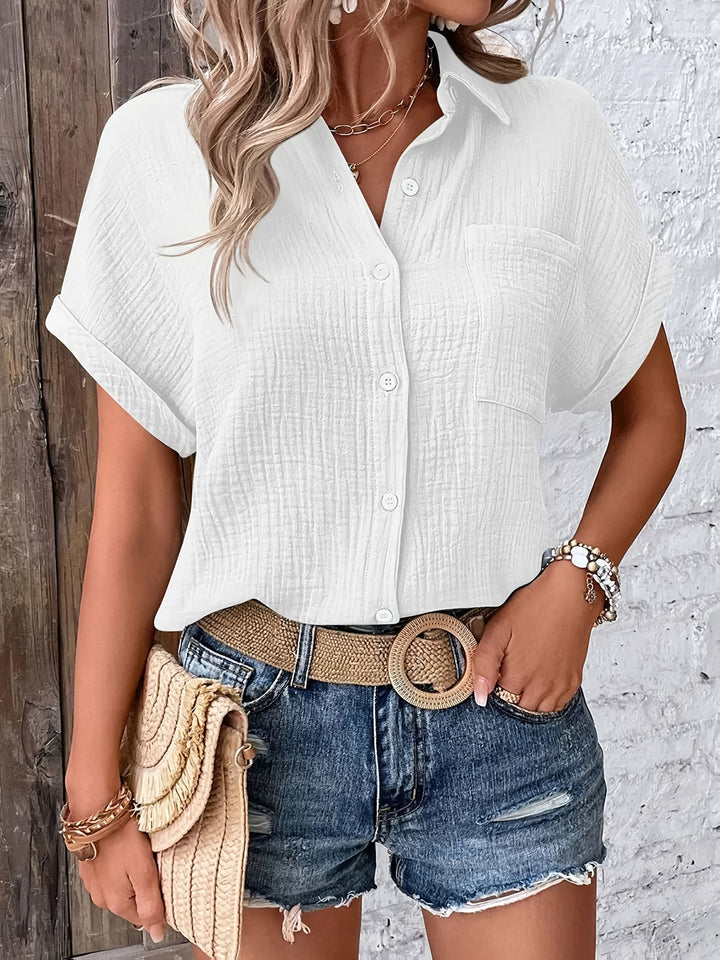 Harlow | Women's Textured Oversized Button-Up Shirt