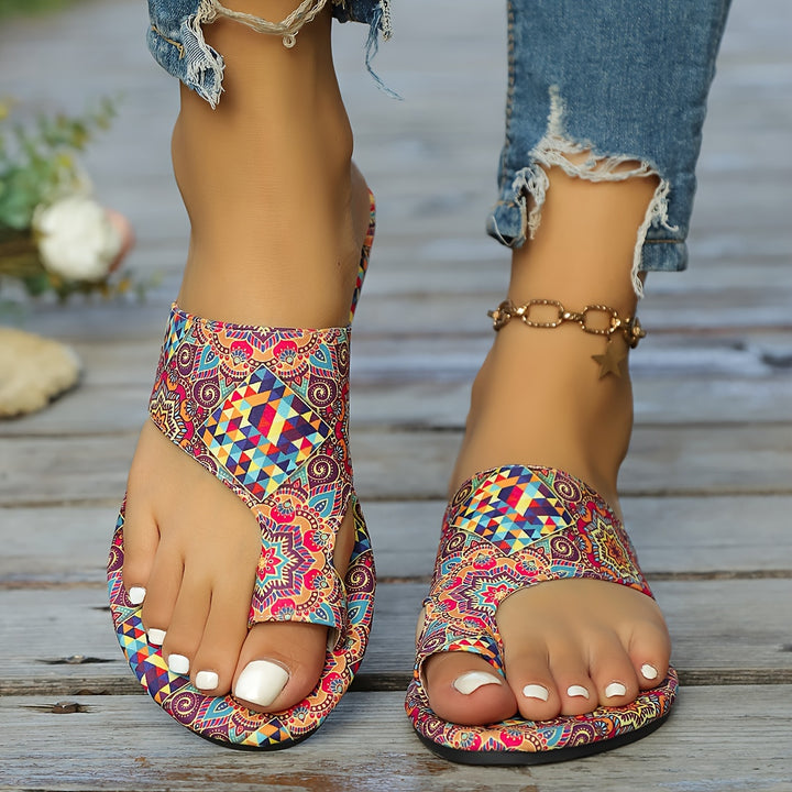 Bethany | Bohemian Print Slide Sandals
