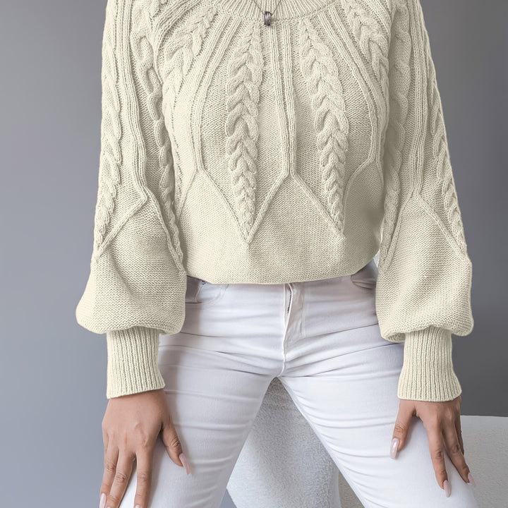 Waverly | Cable-Knit Lantern Sleeve Sweater