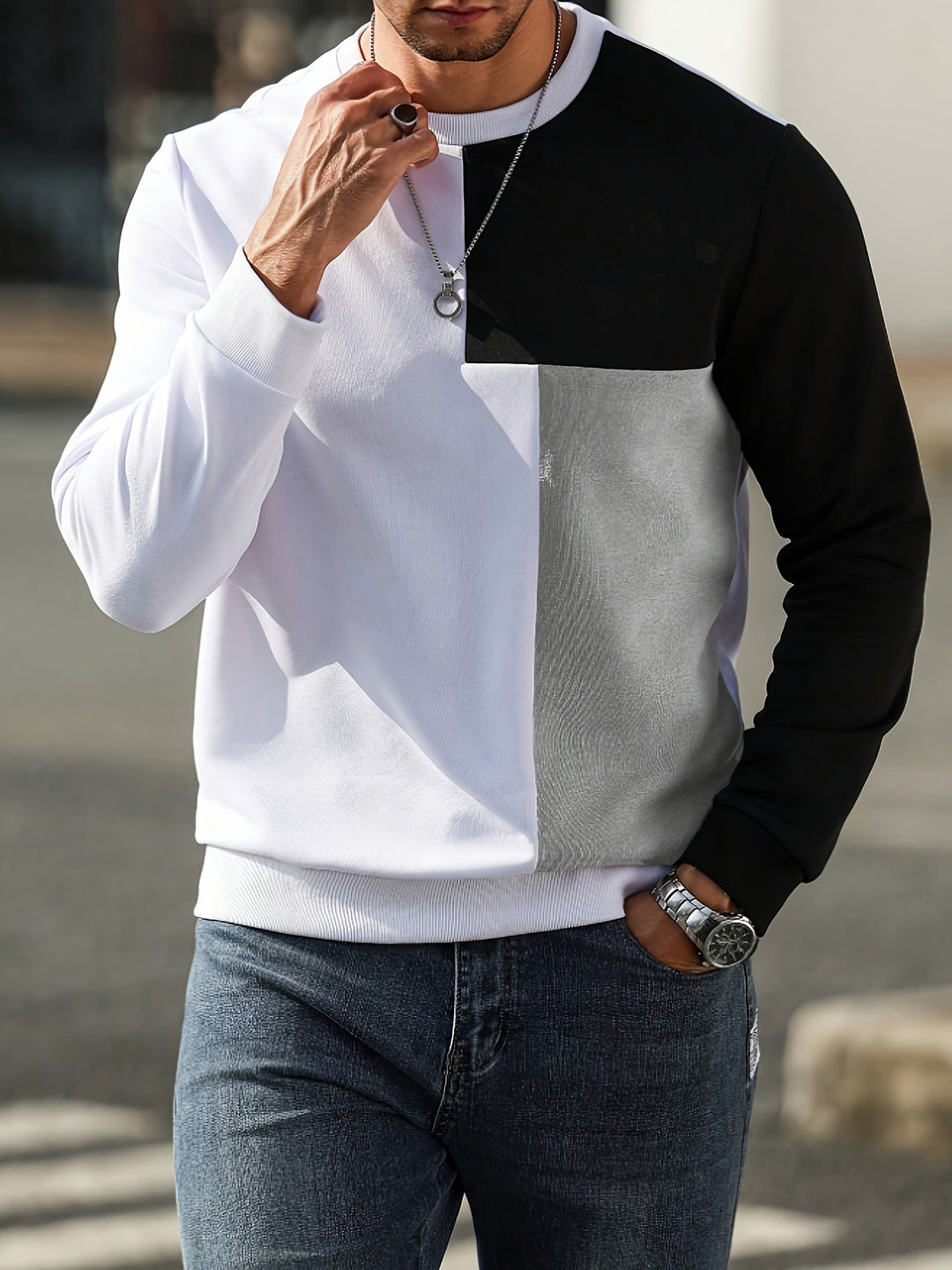 Nolan | Modern Panelled Sweatshirt
