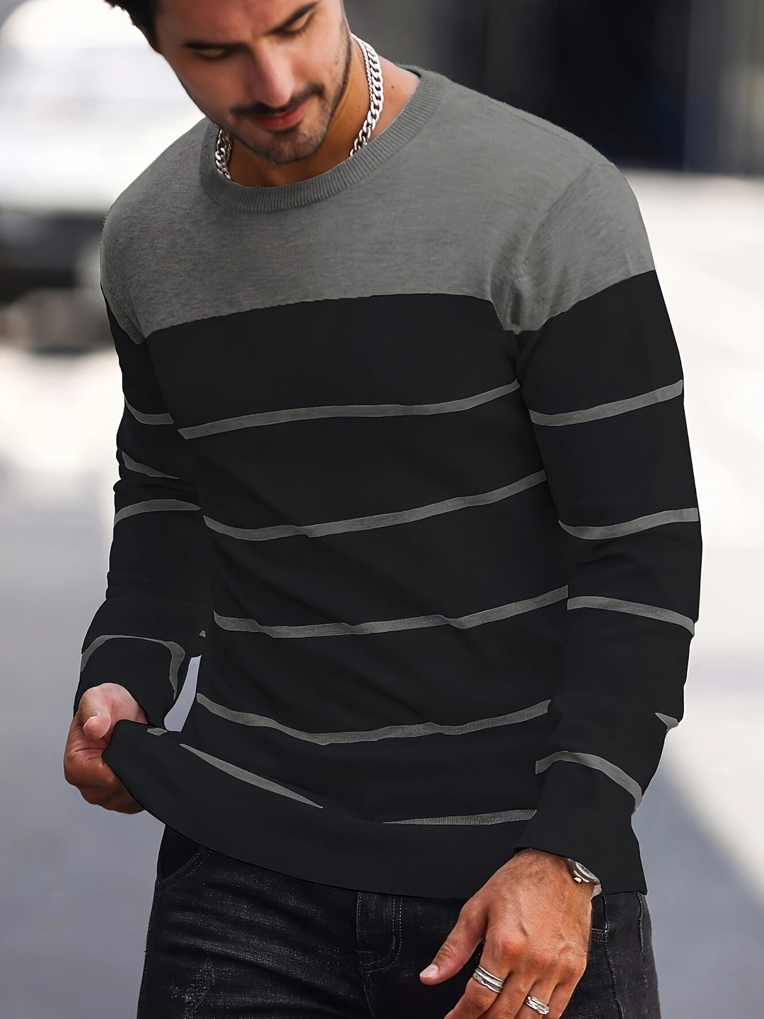 Harvey | Striped Crew Neck Sweater