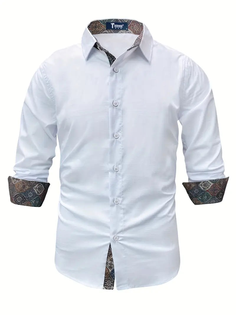 Rowland | Refined Contrast-Trim Button-Up Shirt