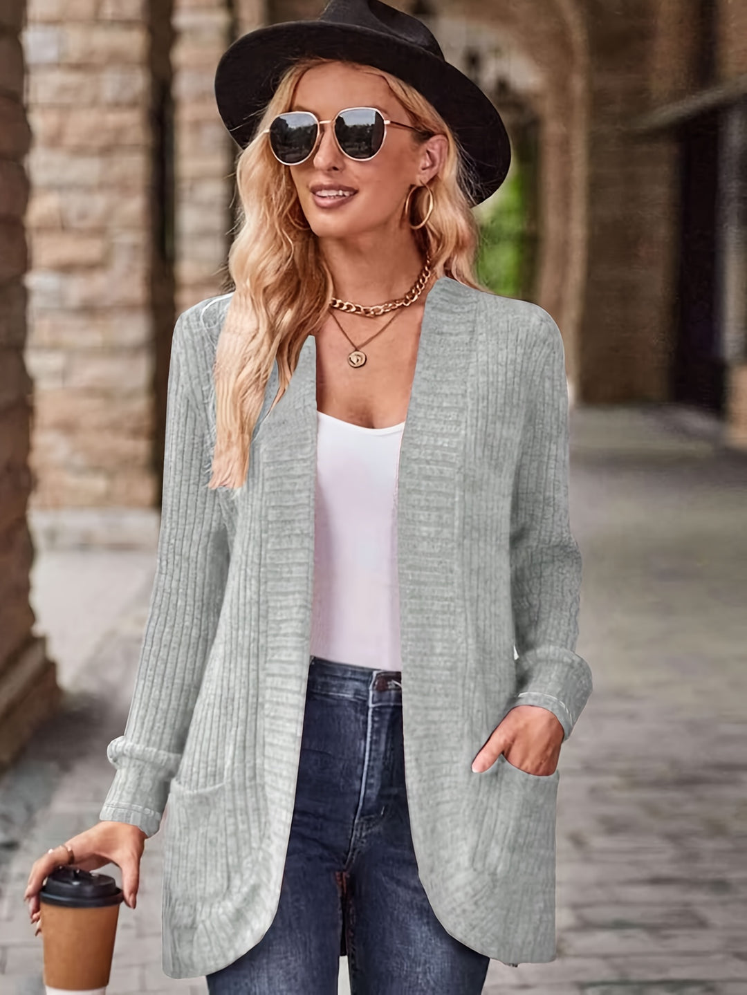 Marguerite | Open-Front Pocket Cardigan