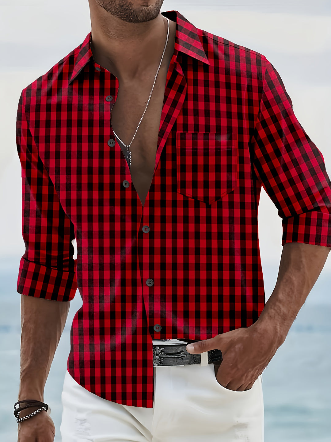 Jonathan | Men's Gingham Check Long Sleeve Shirt
