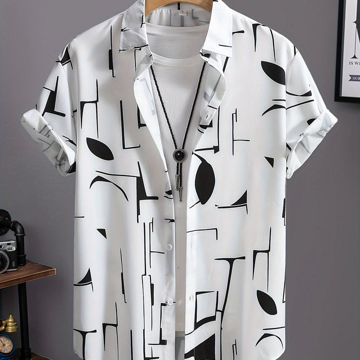 Calder | Men's Beach Print Short Sleeve Shirt