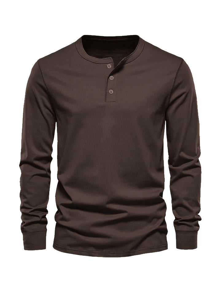 Seth | Men's Long Sleeve Cotton Henley