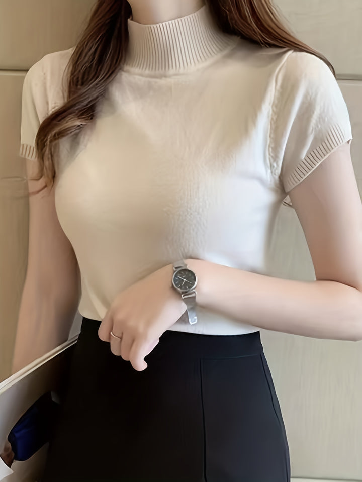 Josephine | Refined Mock-Neck Short-Sleeve Top