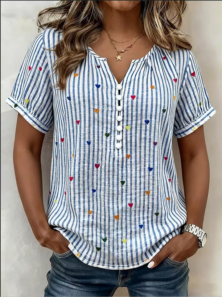 Bettina | Heart Stripe Blouse
