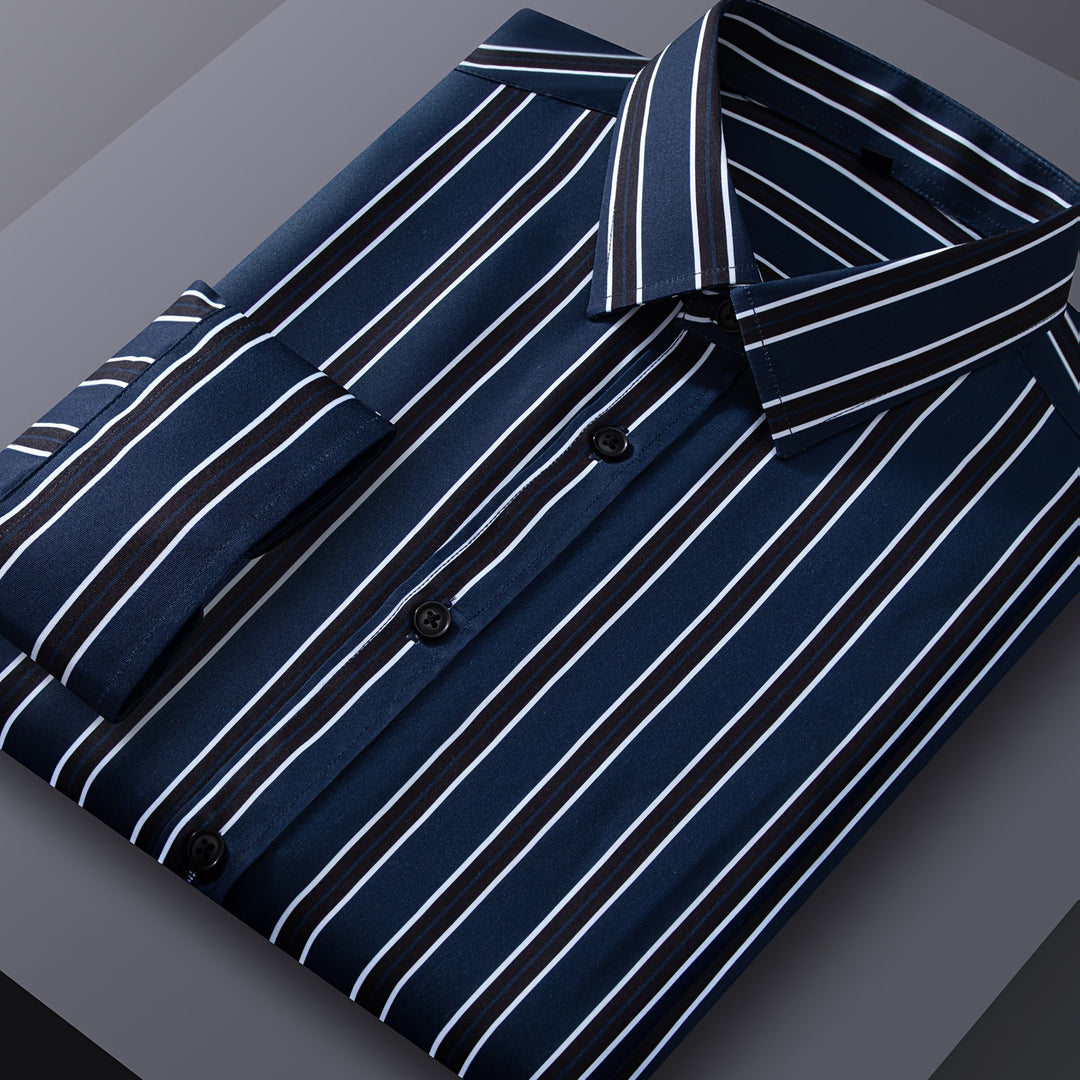 Vaughn | Men's Stretch Striped Long Sleeve Shirt