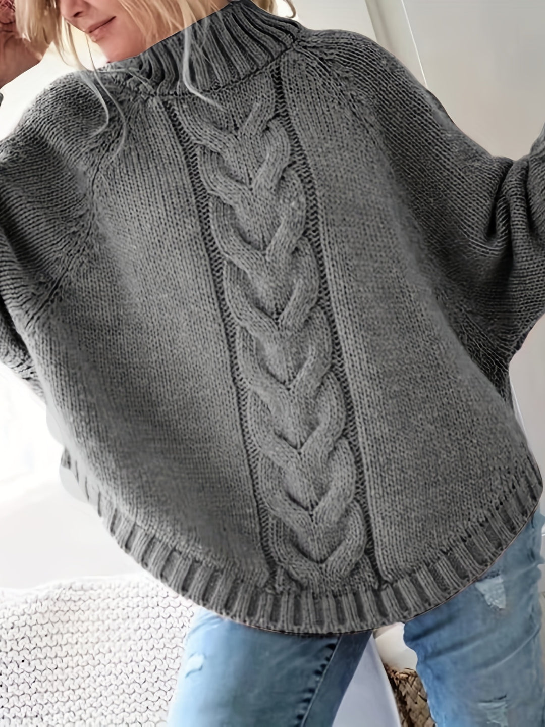 Carolyn | Cable-Knit High-Neck Sweater
