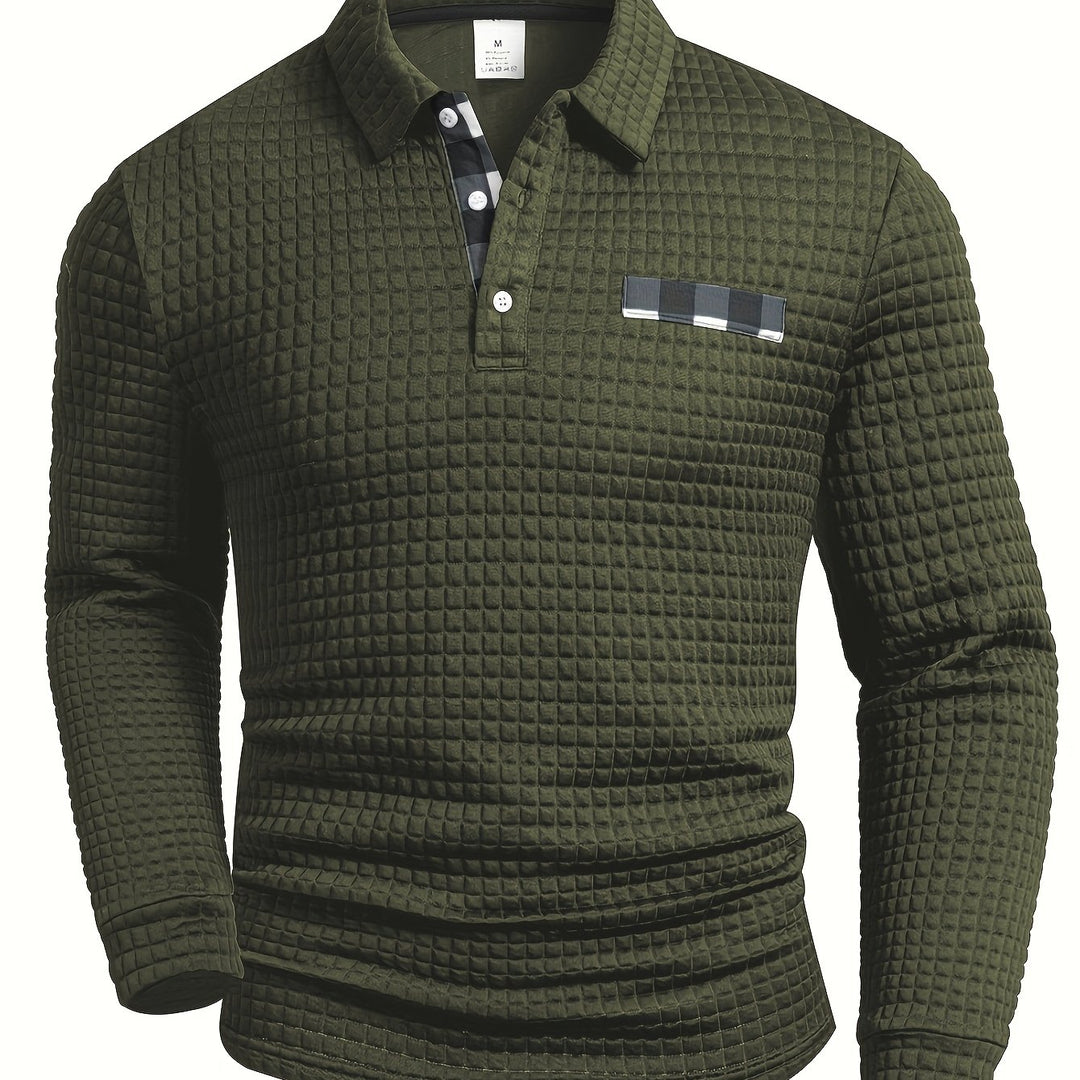 Hollis | Textured Long-Sleeve Polo Shirt