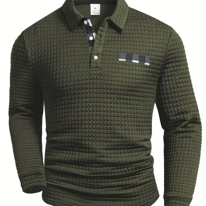 Hollis | Textured Long-Sleeve Polo Shirt