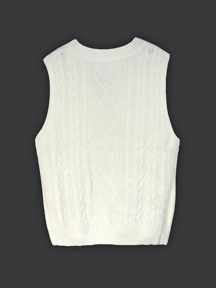 Cambria | Cable-Knit V-Neck Sweater Vest