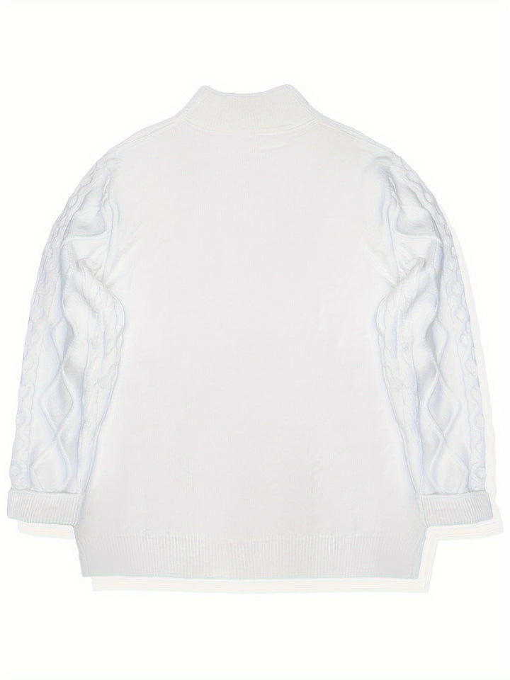 Grayson | Textured Half-Zip Cable Knit Sweater