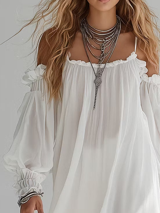 Mireille | Flowing Off-Shoulder Mini Dress