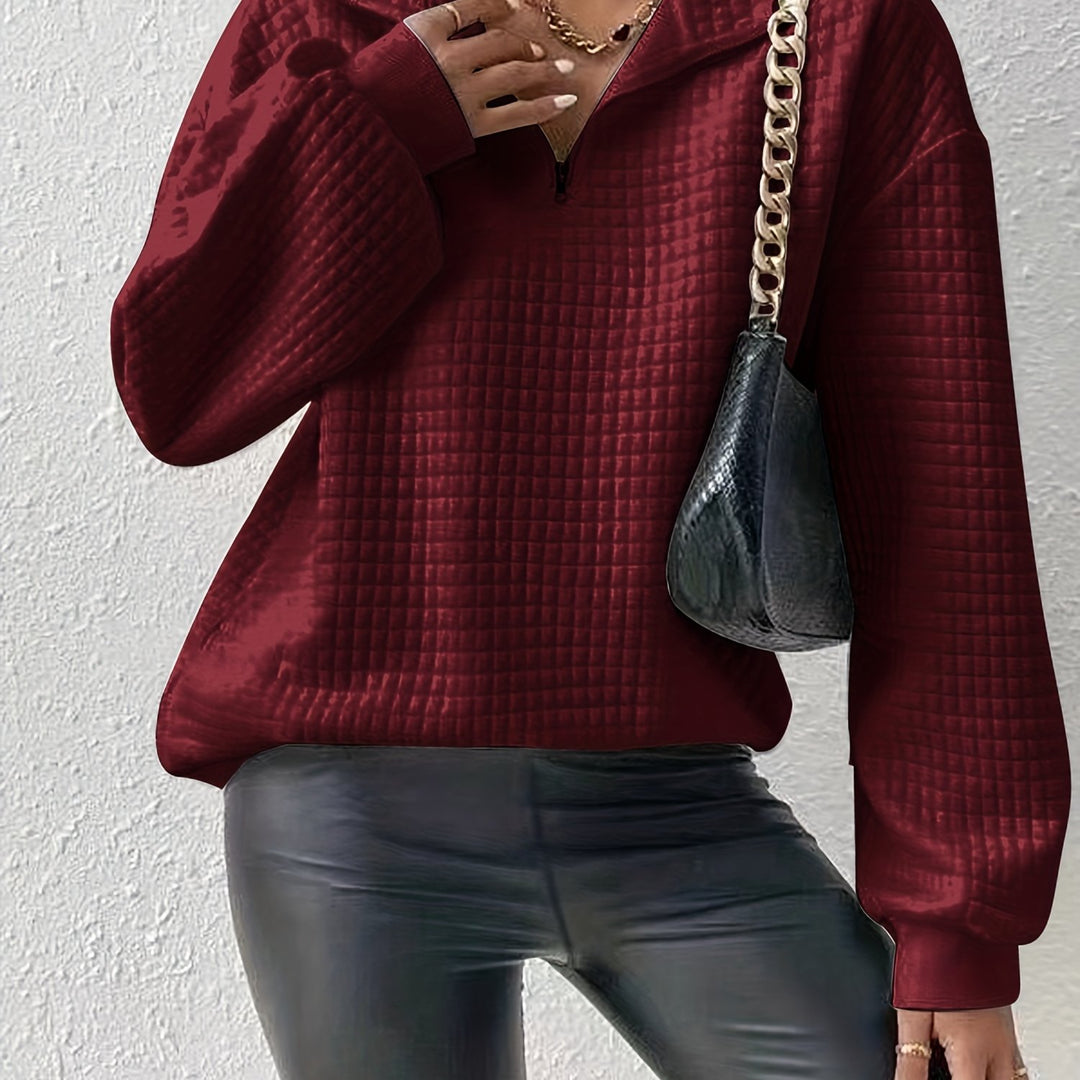 Adelina | Quarter-Zip Textured Sweater