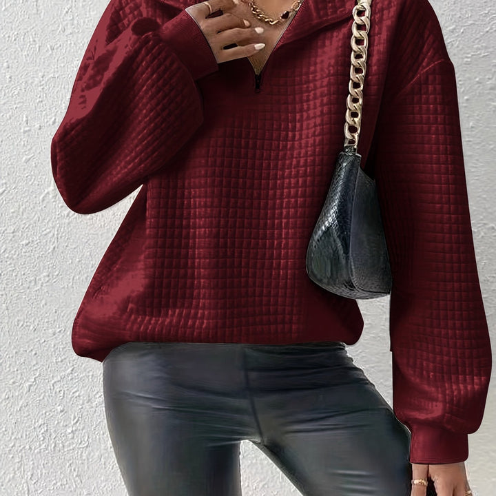 Adelina | Quarter-Zip Textured Sweater