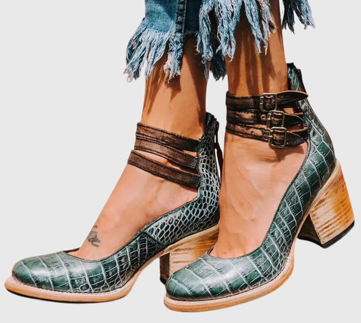 Brynn | Elegant Block-Heel Ankle Heels