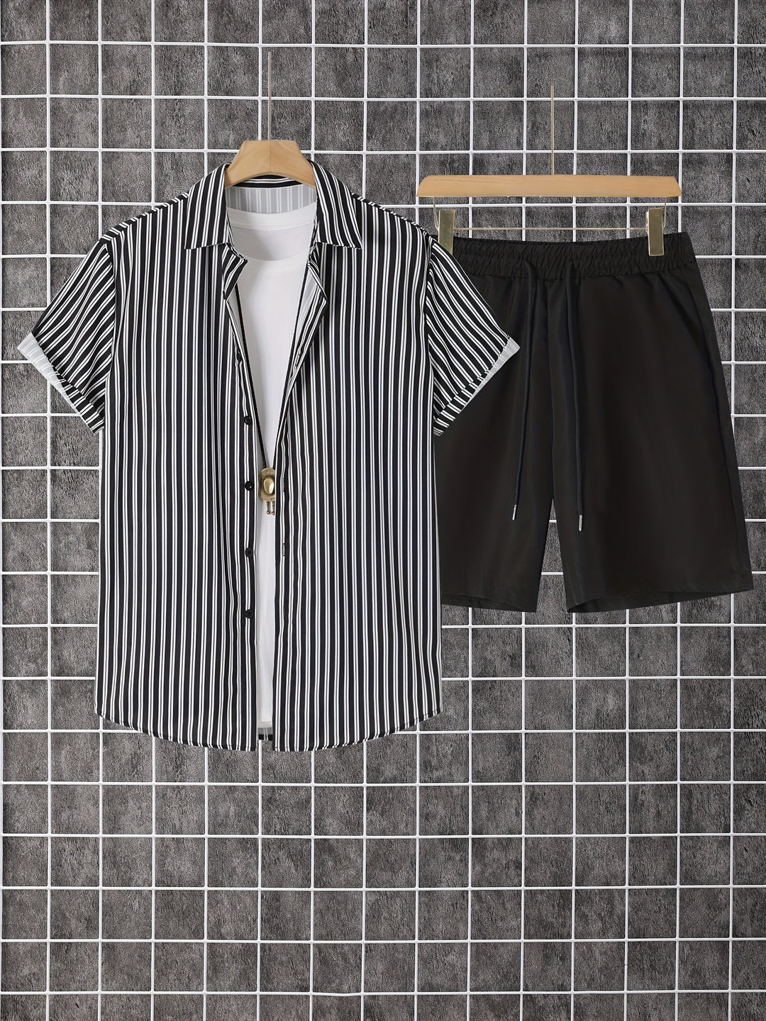 Cabot | Men's Print Short Sleeve Shirt & Shorts Set